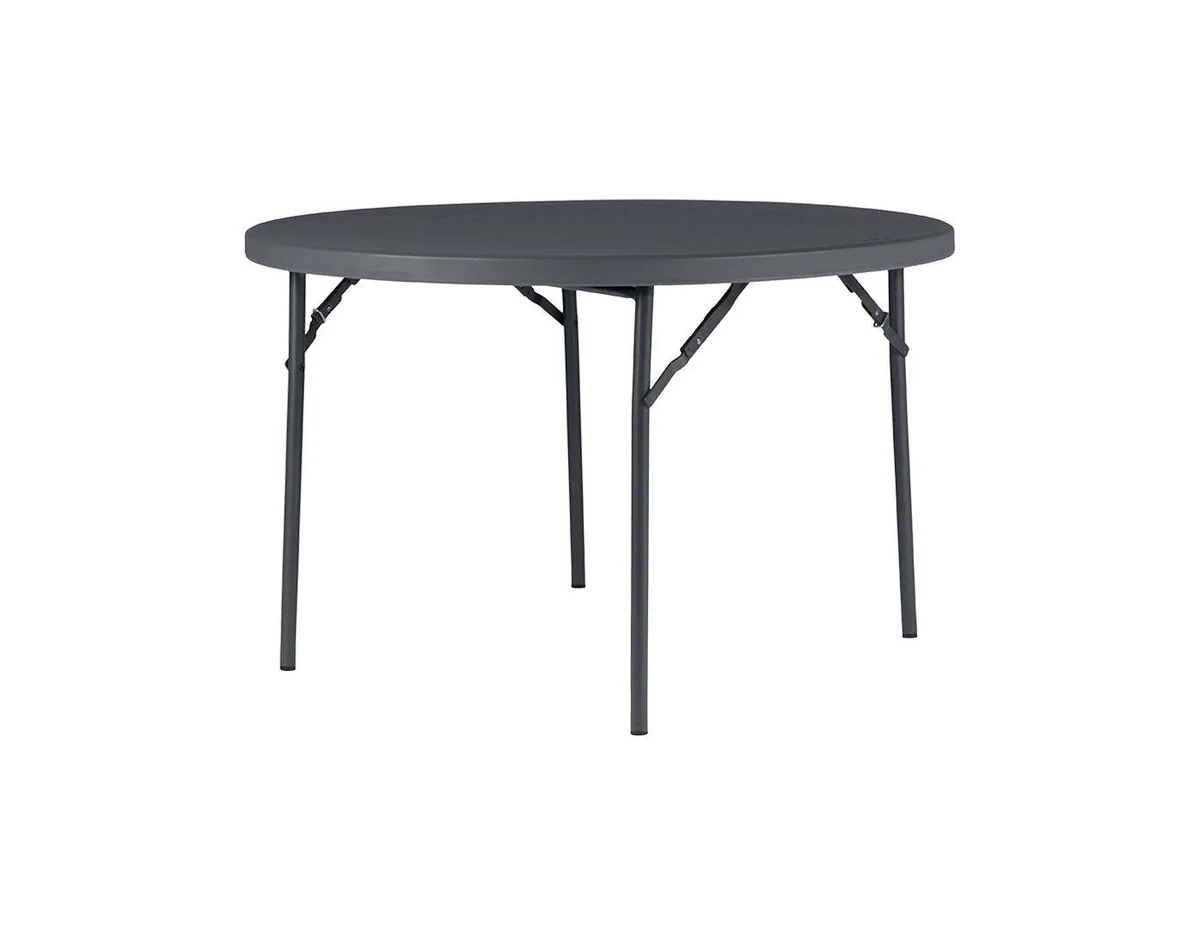 Forty-eight inch round folding table that seats up to six guests