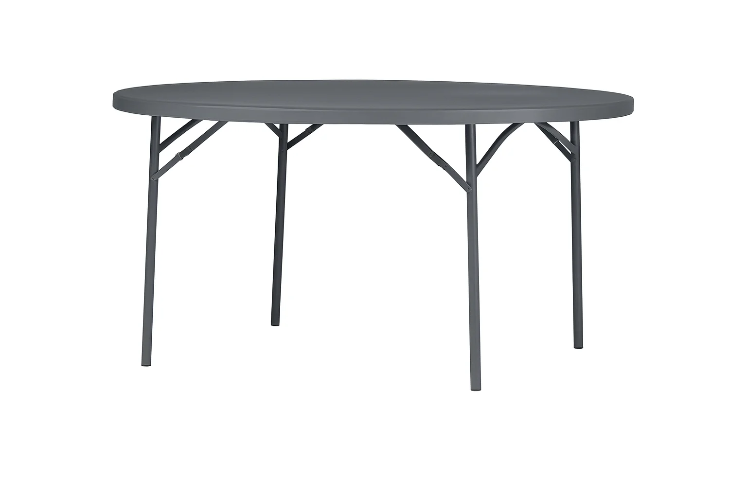 Sixty inch round folding table that seats eight guests