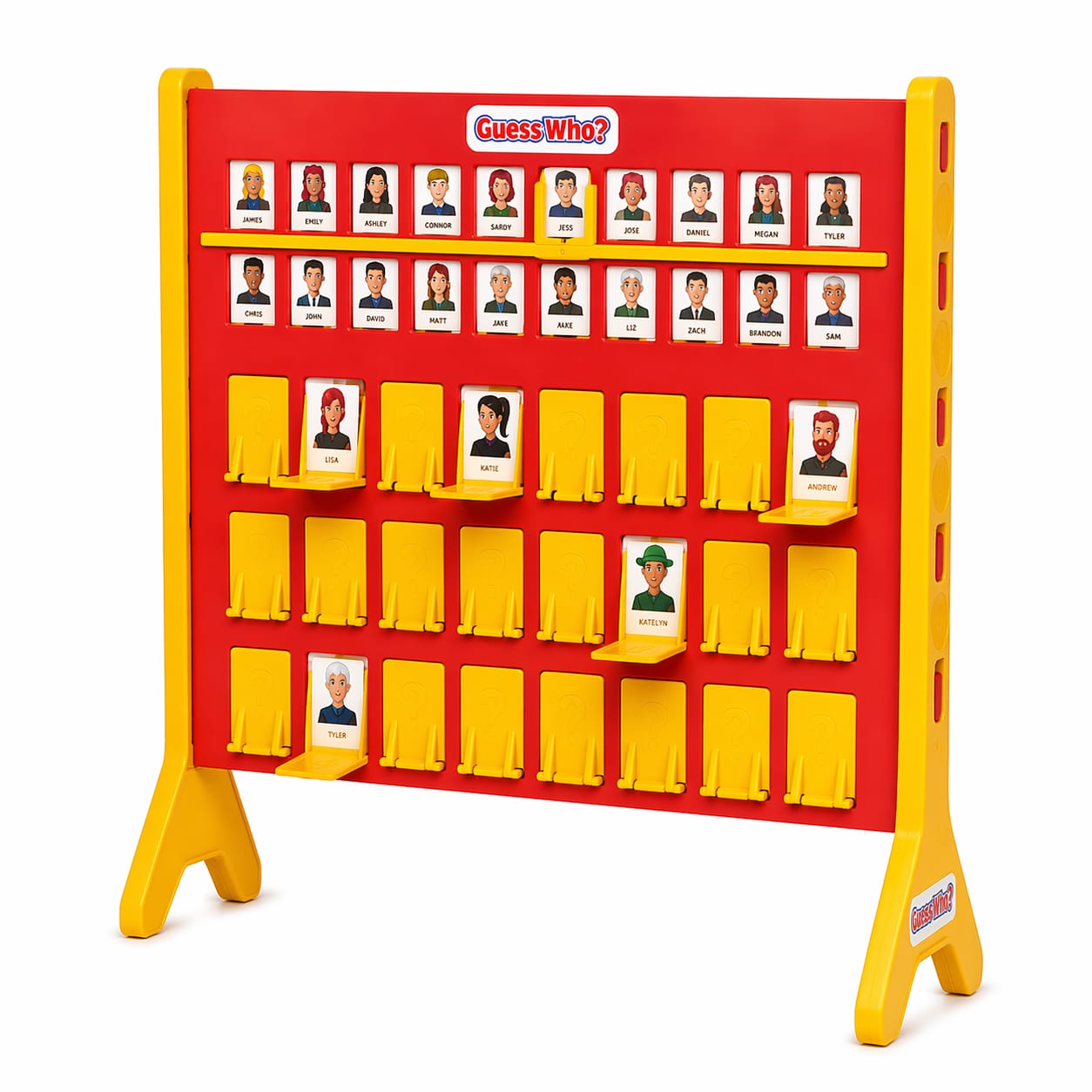Giant Guess Who outdoor lawn game with character cards