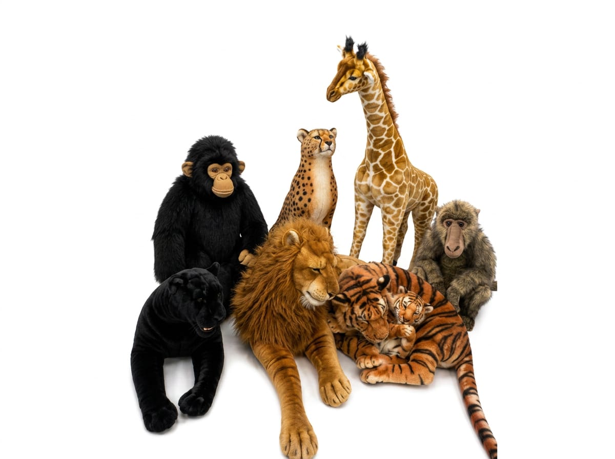 Premium safari plush animal rental package for jungle parties in Hamilton