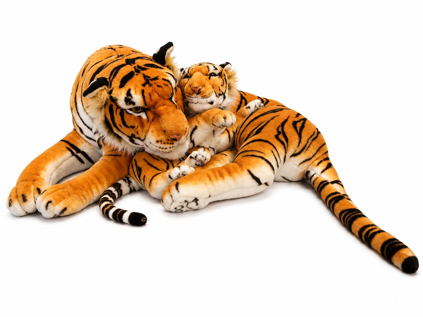 Tiger with baby plush rental for jungle and safari parties in Hamilton