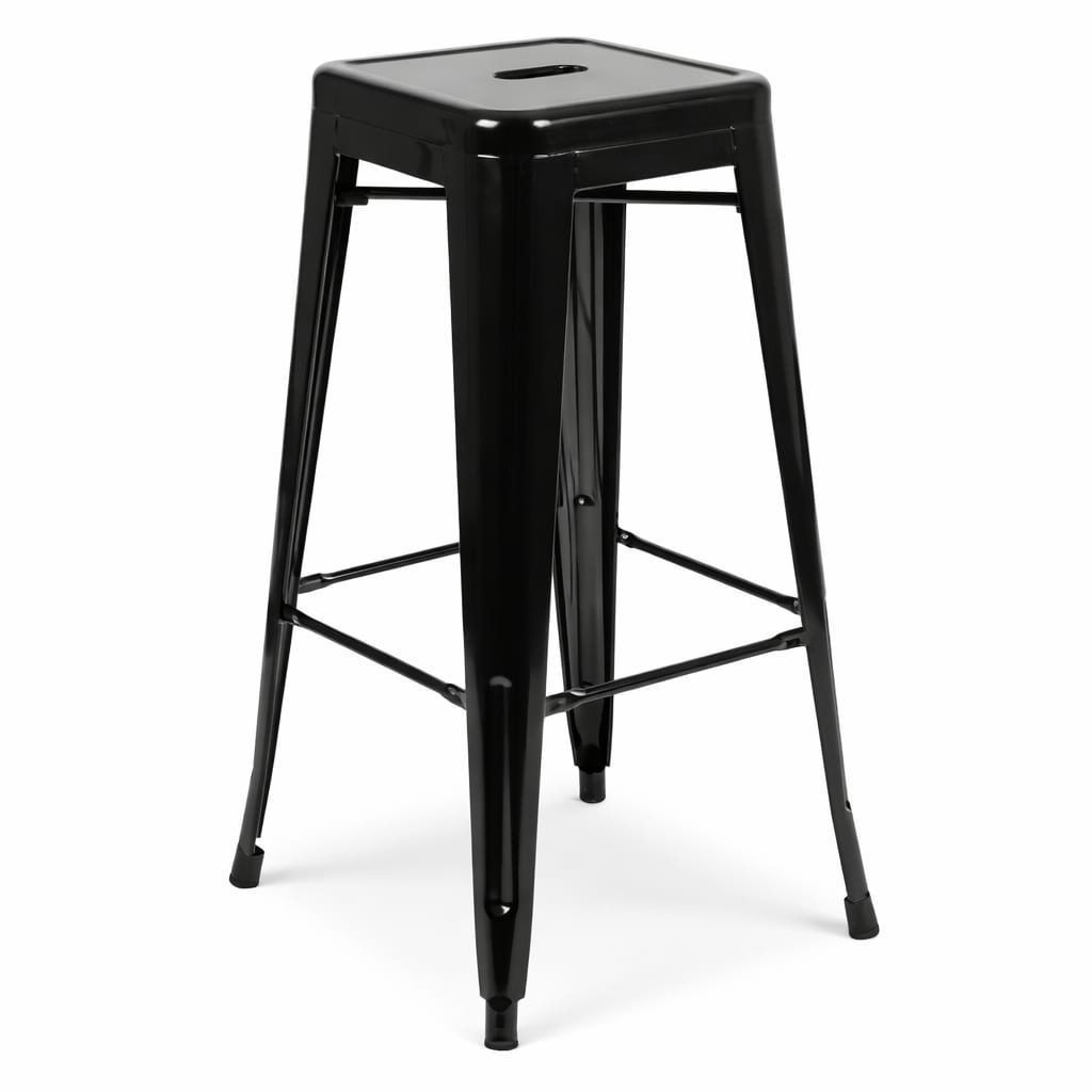 Black metal bar stool for cocktail tables and bar setups