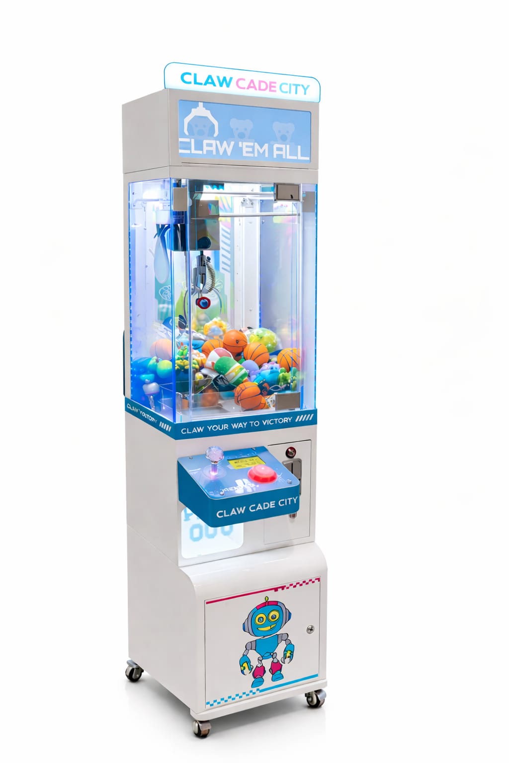 Mini claw machine set up for a birthday party